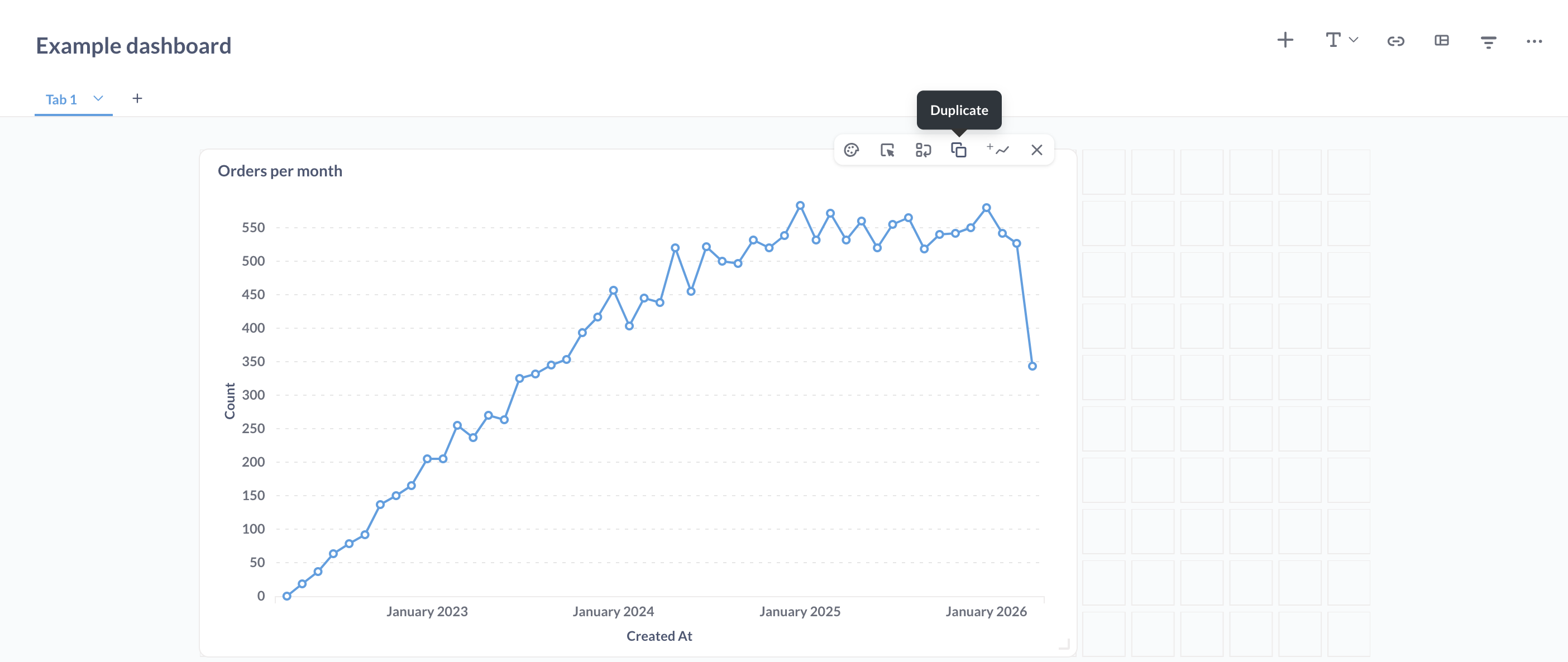 Editing dashboard