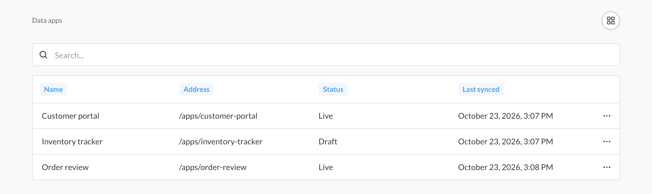 Data apps list