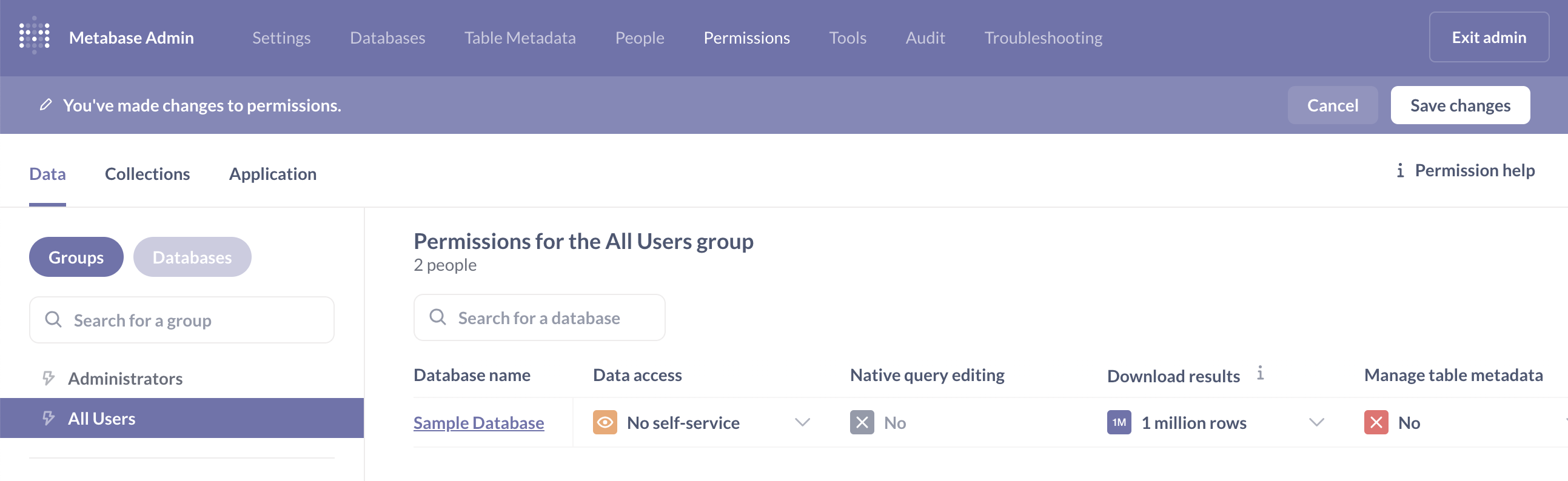 Resetting permissions of the All Users group to