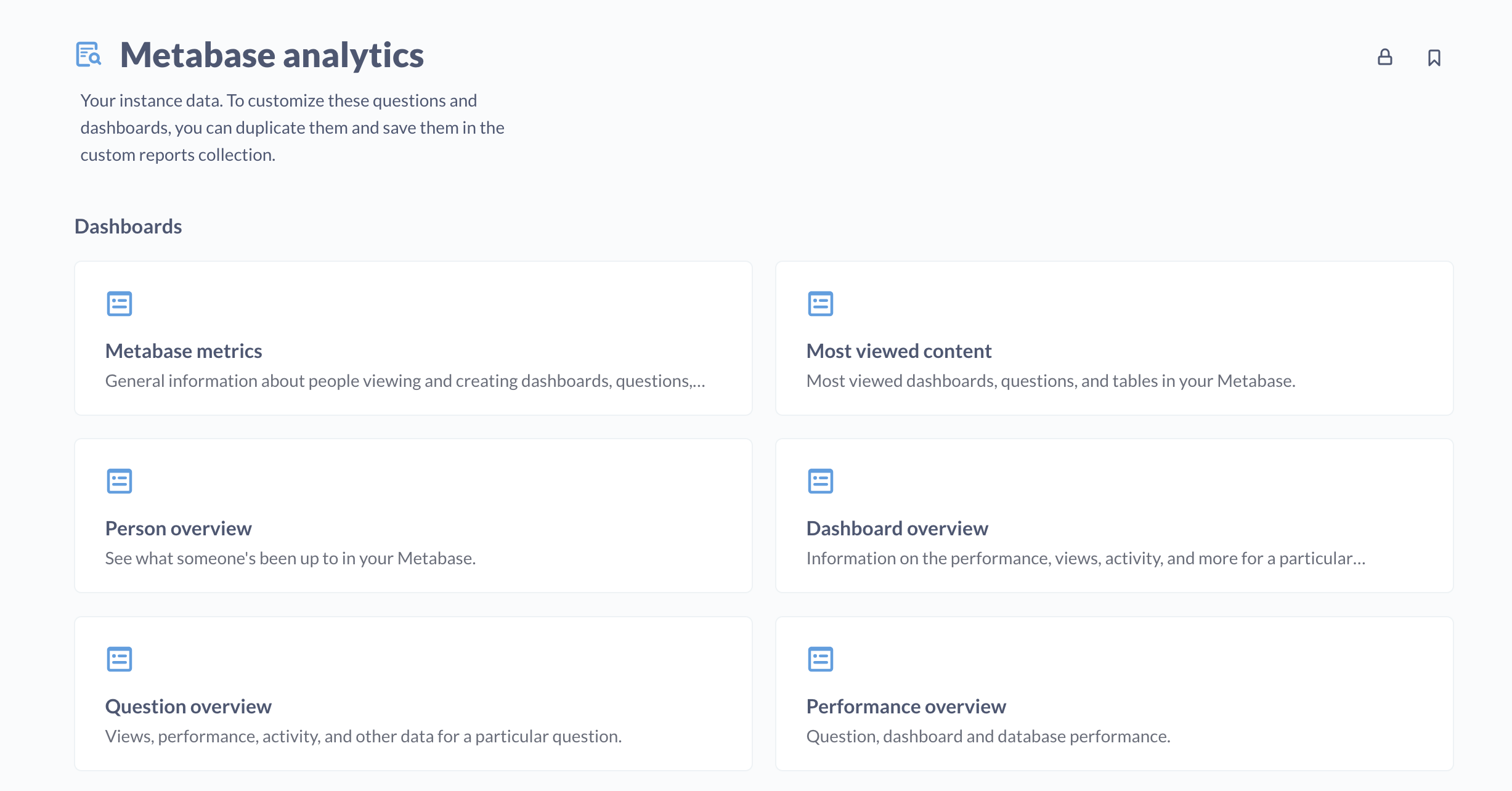 Metabase analytics collection