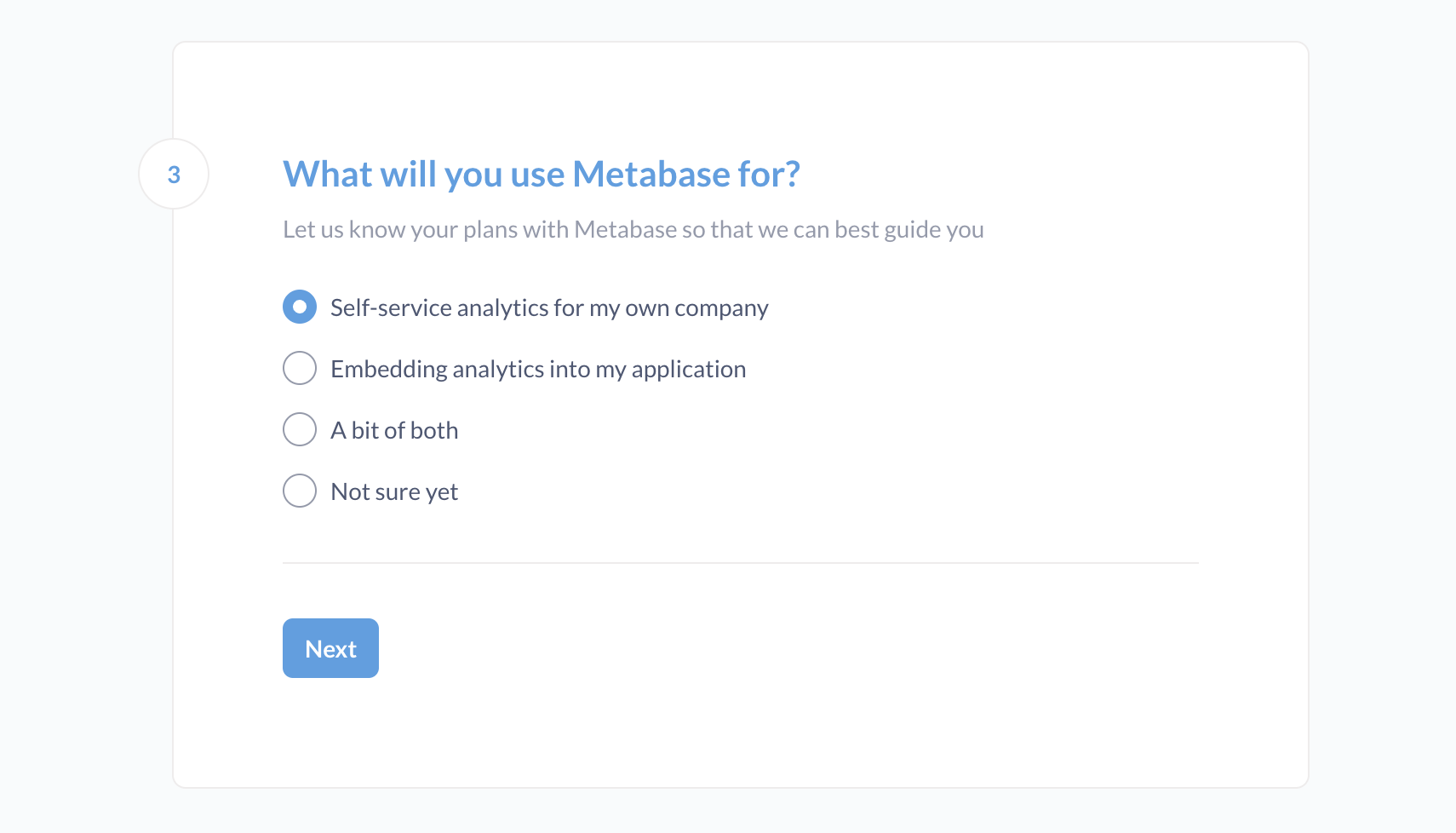 What will you use Metabase for?