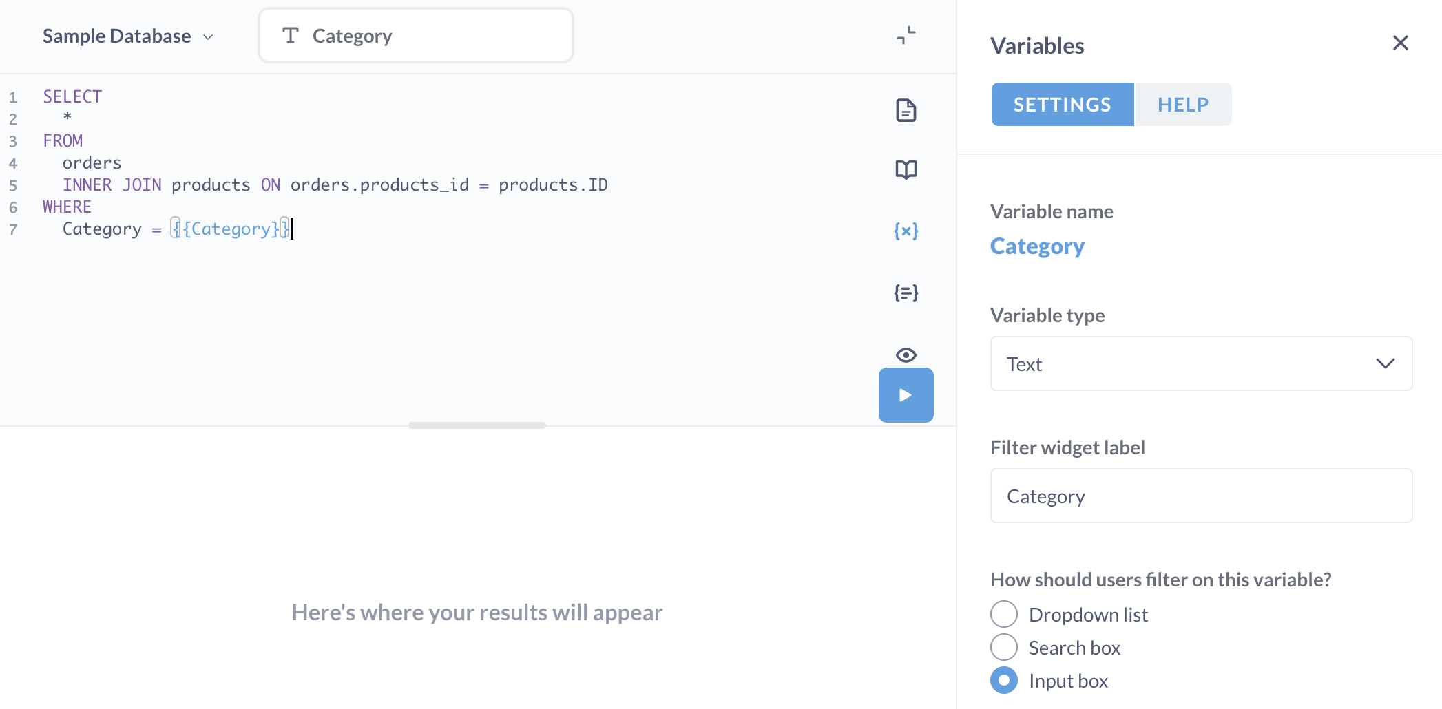 SQL filter