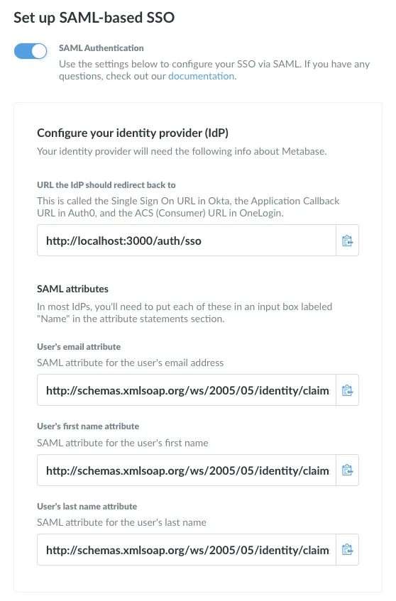 SAML form