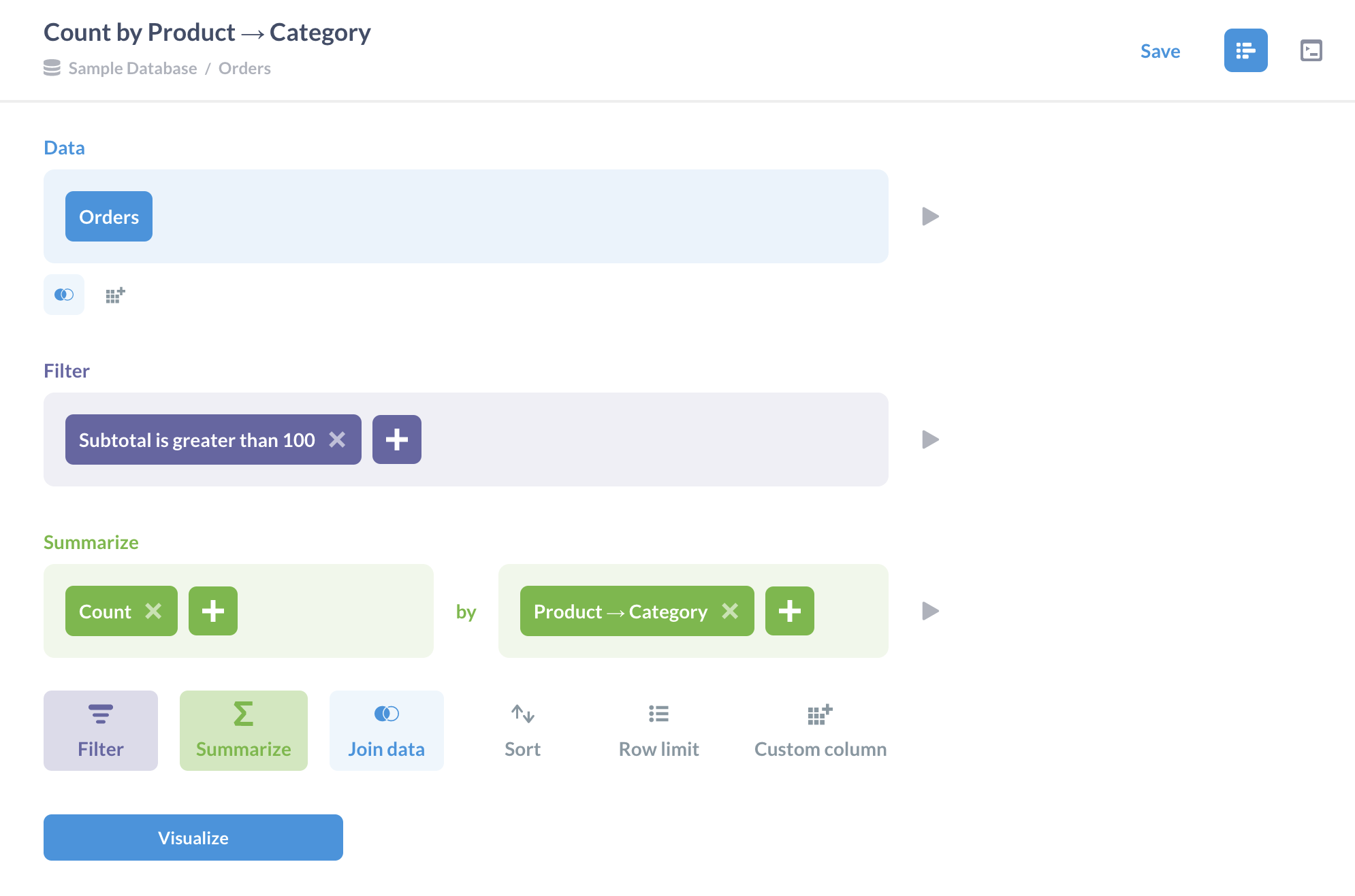 <em>Fig. 1</em>. Asking a question using the query builder.