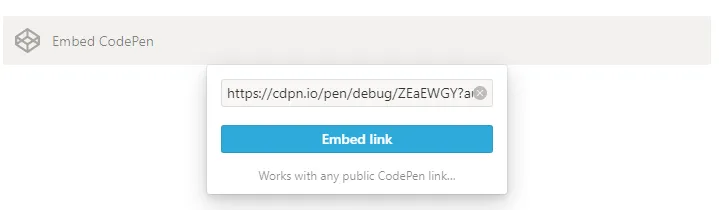 Embedding link in Notion