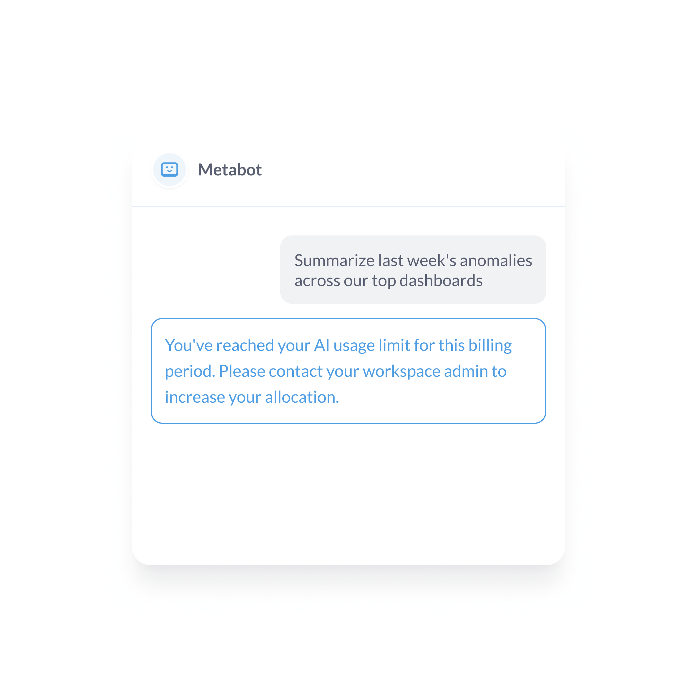 Set usage limits by token or message count