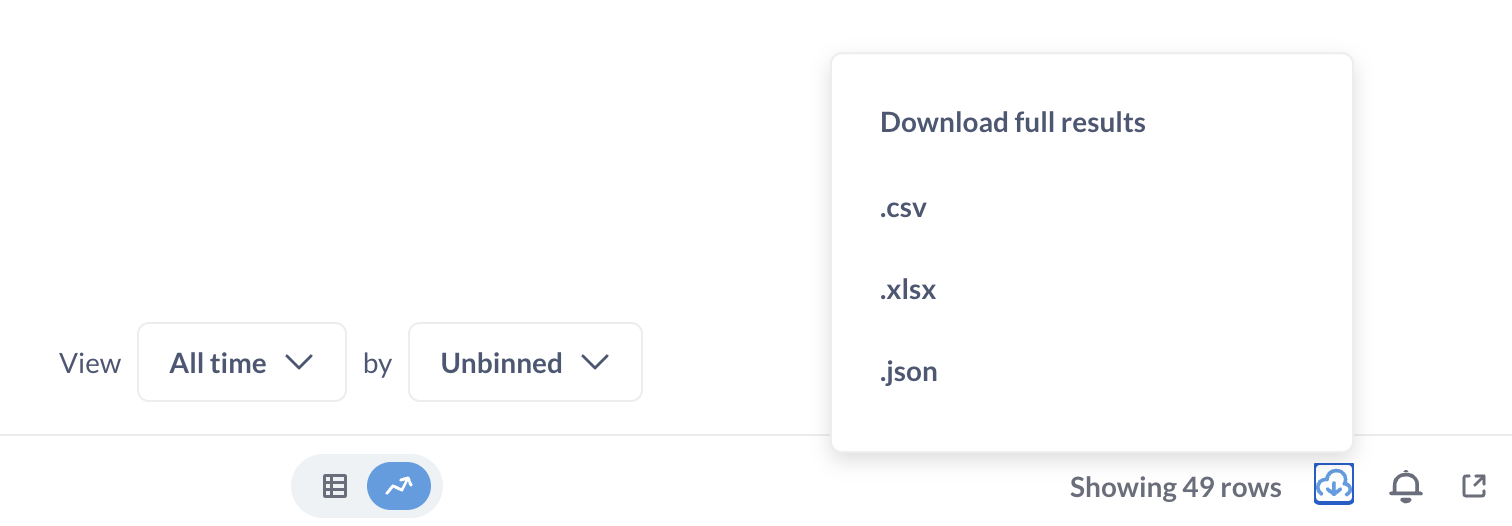 <em>Fig. 4</em>. Export results as CSV, XLSX, or JSON format.