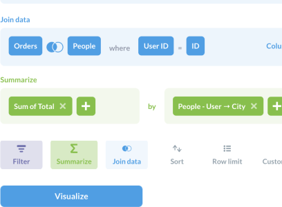 Interface of data to join and filter