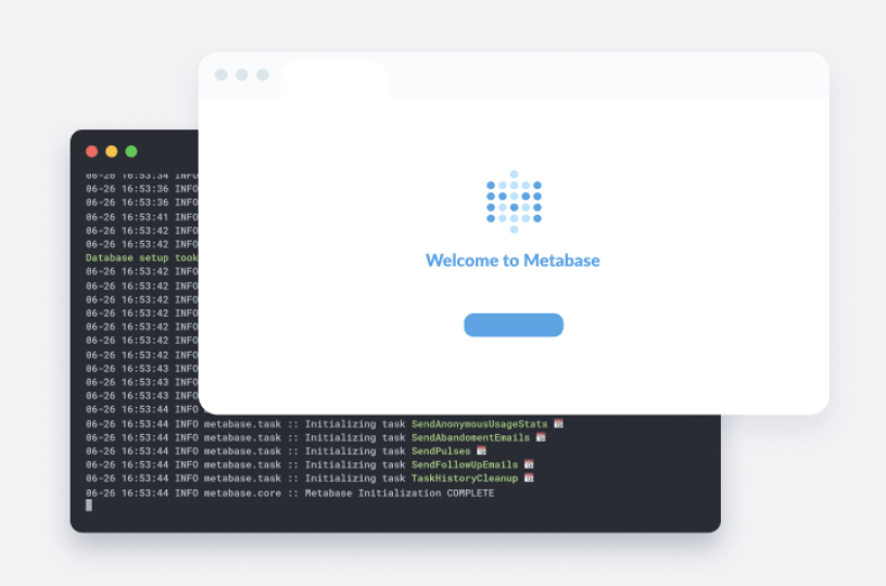 Welcome to Metabase screen