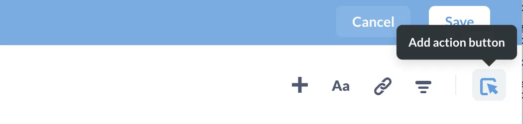 <em>Fig. 4</em>. Adding an action in dashboard edit mode.
