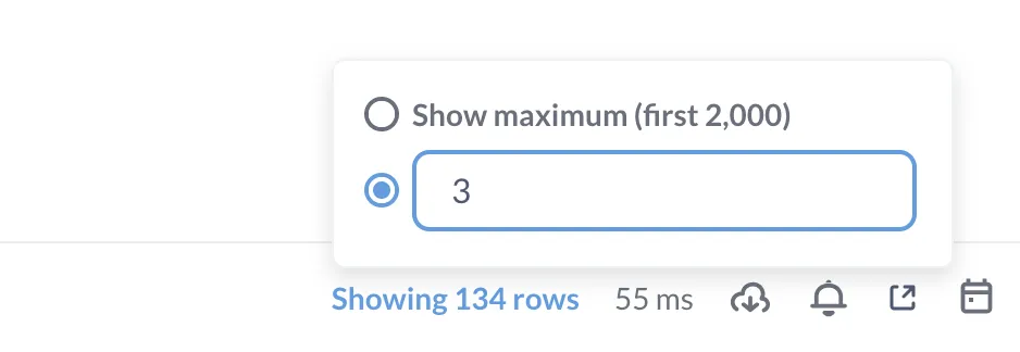 Limit table view