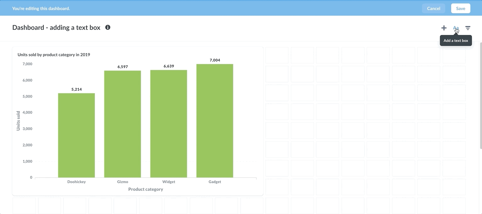 Adding question and text box to dashboard.