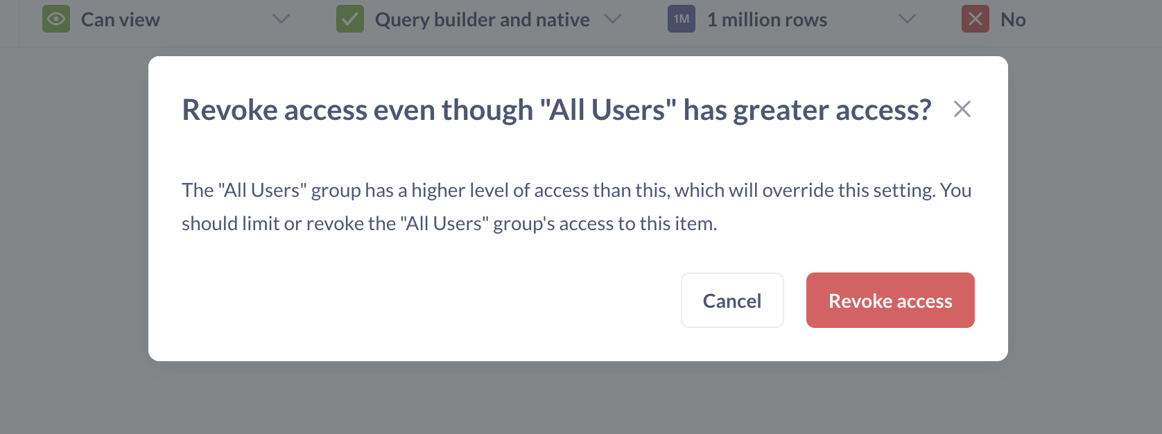 Restricting row access for the Customer group for the Orders table.
