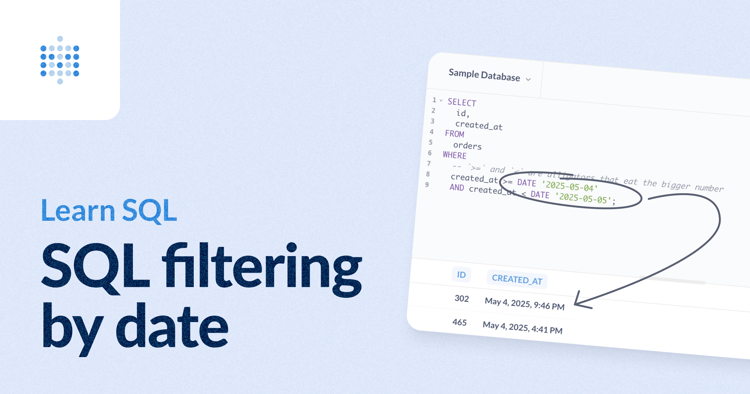 SQL filtering by date | Metabase Learn