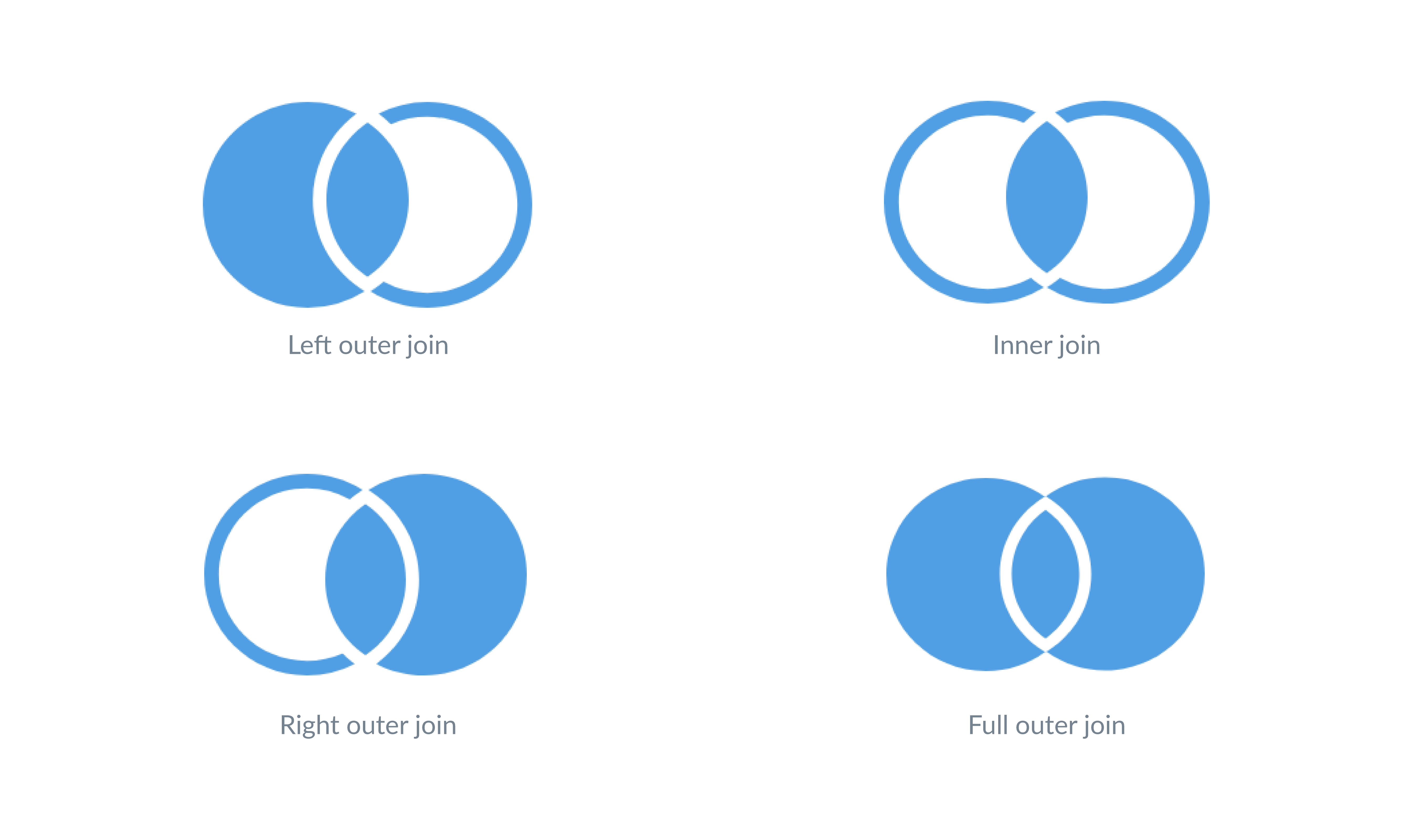 Fig. 1. Four types of joins: left, right, inner, and outer.