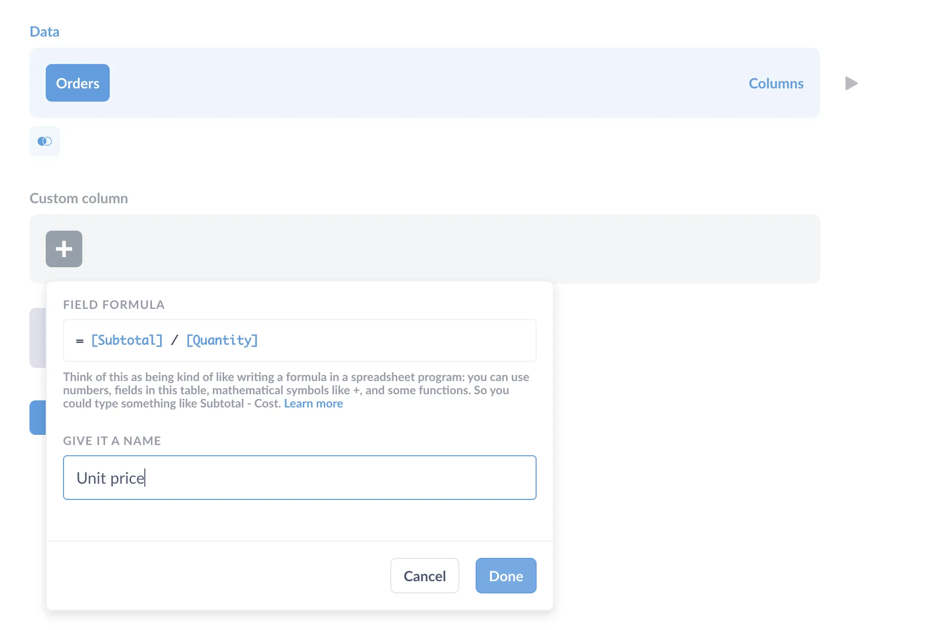 Use the Query Builder to create a custom column.