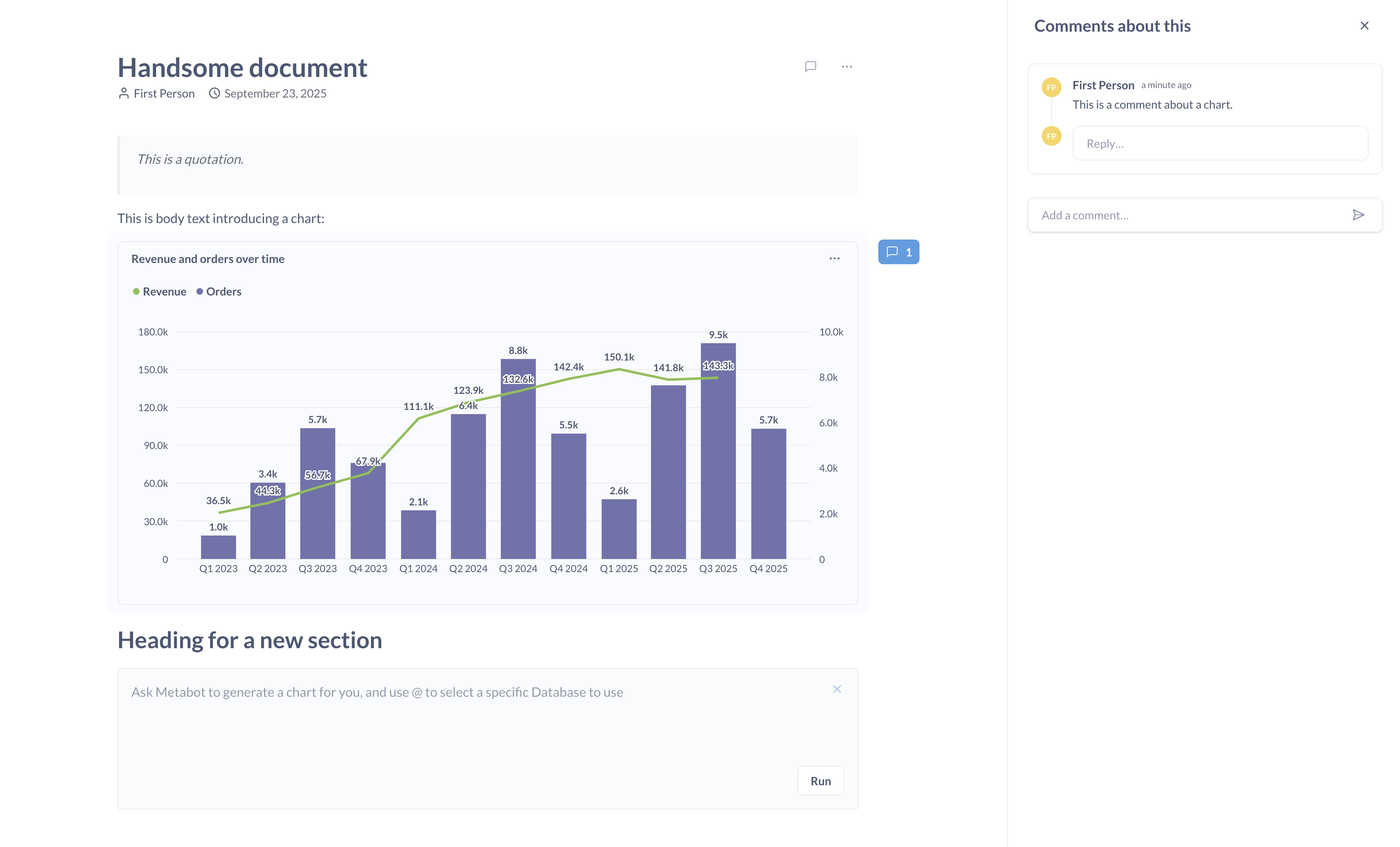 A document combining charts with narrative text.