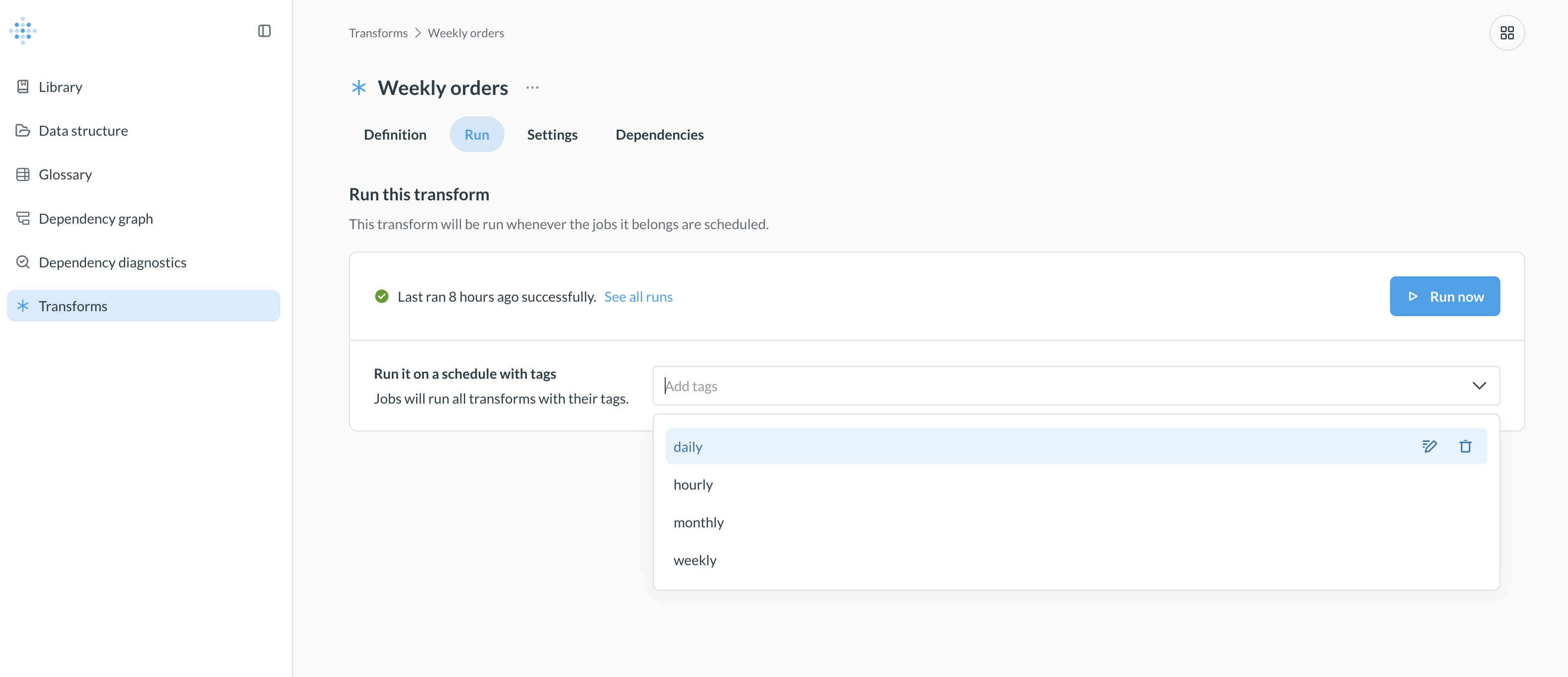 Use SQL or Python to transform raw data into analytics-ready tables.